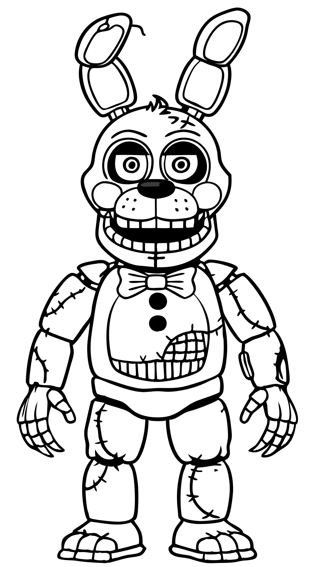 withered bonnie coloring page